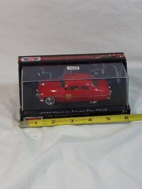 1949 MERCURY COUPE FIRE CHIEF CAR BY MOTOR MAX 1:43 SCALE MODEL NEW IN BOX
